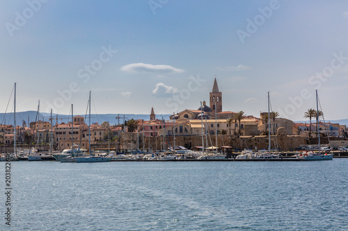 Port of the old town Alghero  Sardinia