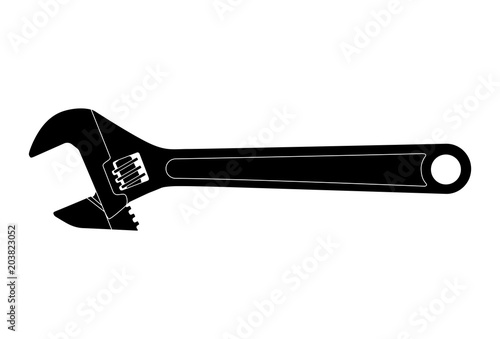 Adjustable monkey wrench. vector illustration Stock Vector