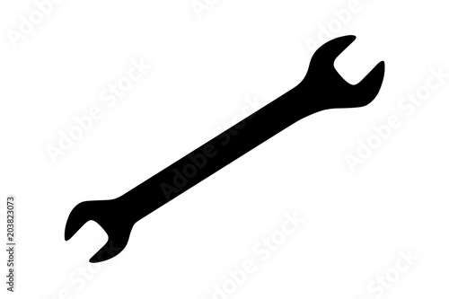 Vector double open ended wrench spanner on white background