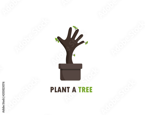 Plant a tree logo design concept