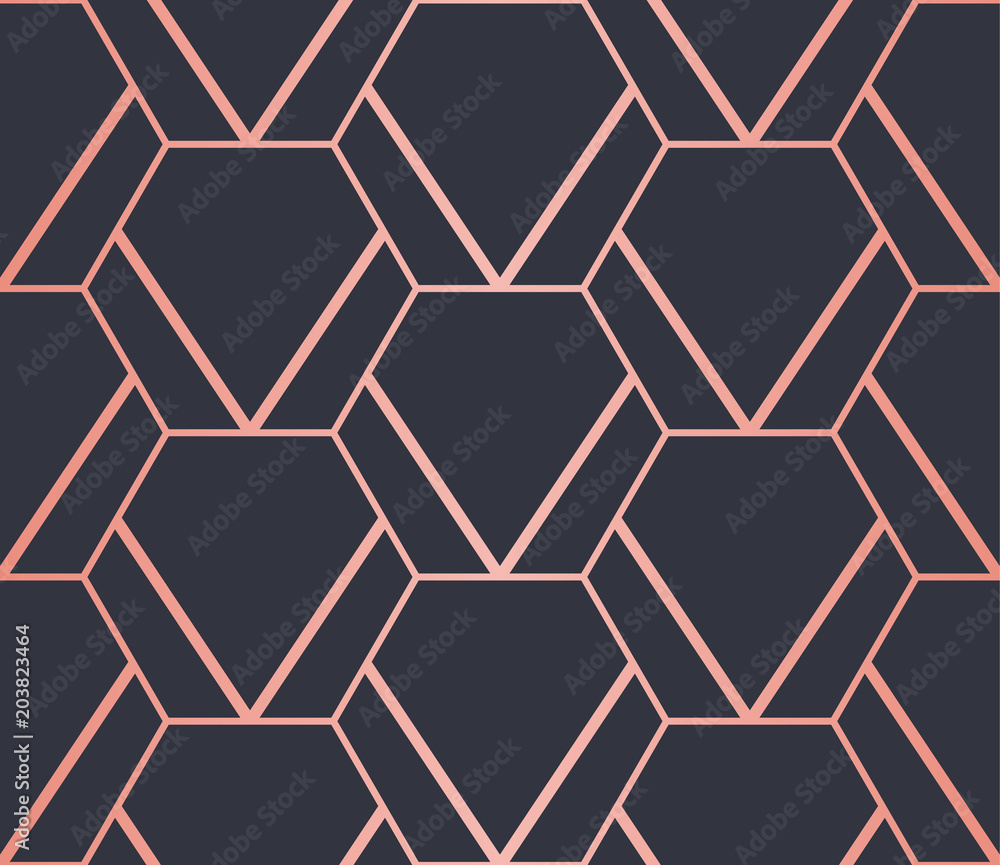 Hexagon Pattern. Endless. Seamless Pattern. Trendy Copper Look. Hexagon Pattern. Endless. Seamless Pattern. Trendy Copper Look.