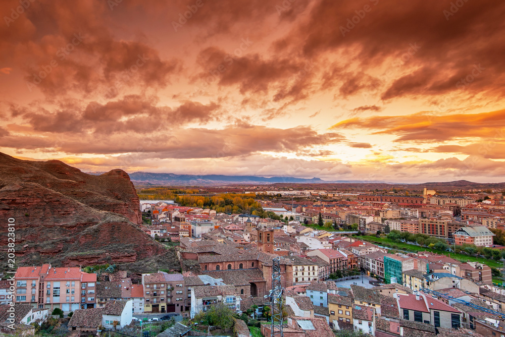 Cityscape of the town of Najera, La Rioja, Spain.