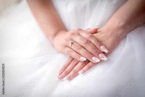 Engagement ring on a bride s hand