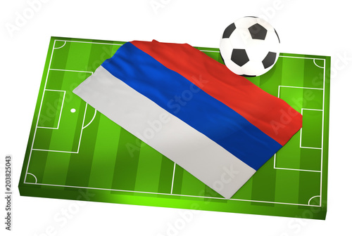 soccer field with flag of R...