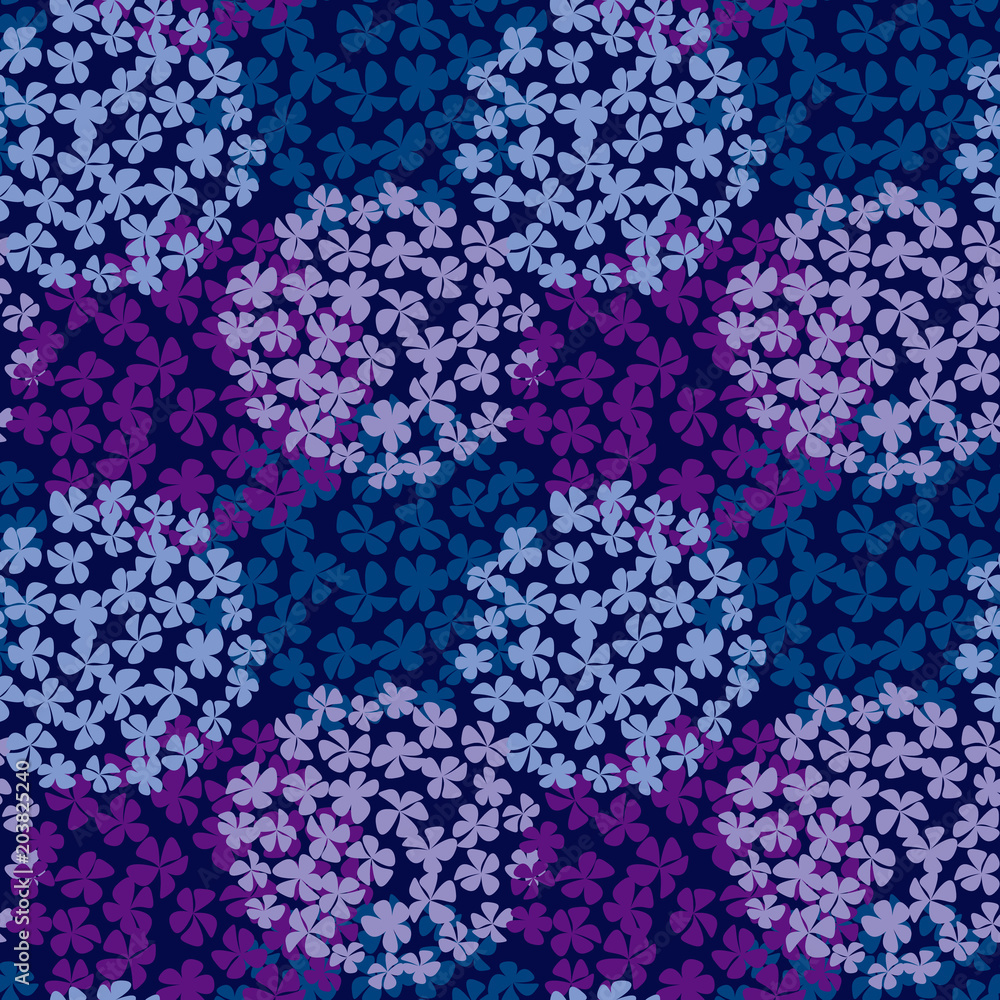 deep blue hydrangea bouquet seamless pattern. deep blue hydrangea bouquet seamless pattern.