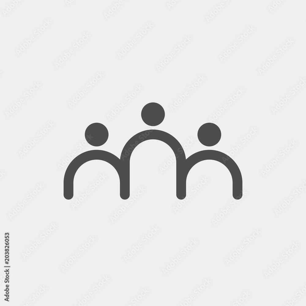 Group of people vector icon. Group flat vector icon Group of people vector icon. Group flat vector icon