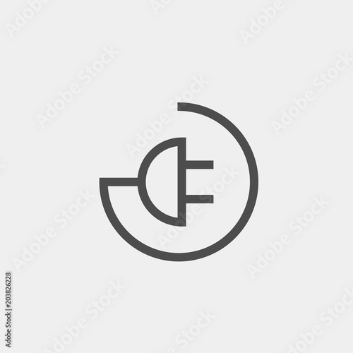 Plug sockets flat vector icon
