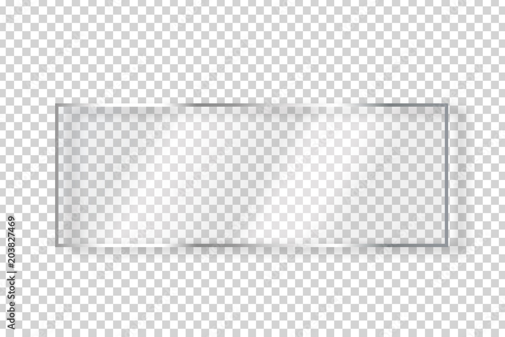Vector realistic isolated glass rectangle billboard for decoration and covering on the transparent background. - obrazy, fototapety, plakaty 
