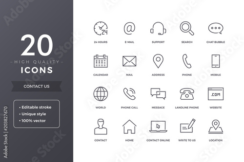 Contact Line Icons