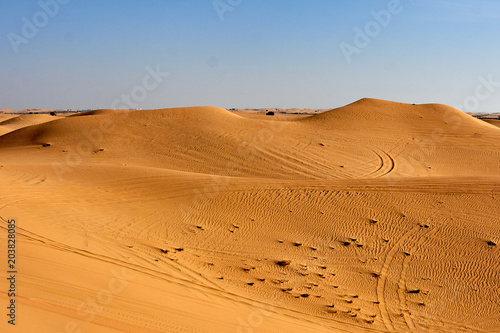 Sands of the Sahara desert, sand waves, barkhans