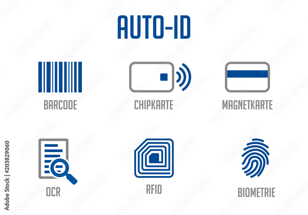 Icons Auto-ID Blau Icons Auto-ID Blau