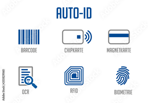 Icons Auto-ID Blau