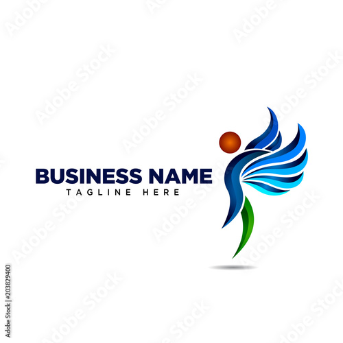 human fly, human spirit and free logo