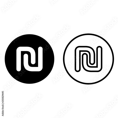 Israeli Shekel currency symbol icon