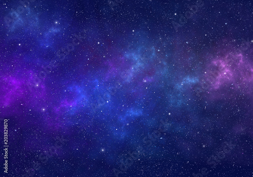 Nebula and stars in night sky. Space background.