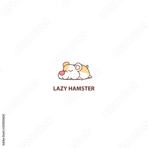 Lazy hamster sleeping icon, logo design, vector illustration