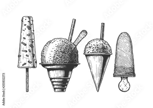set of frozen dessert