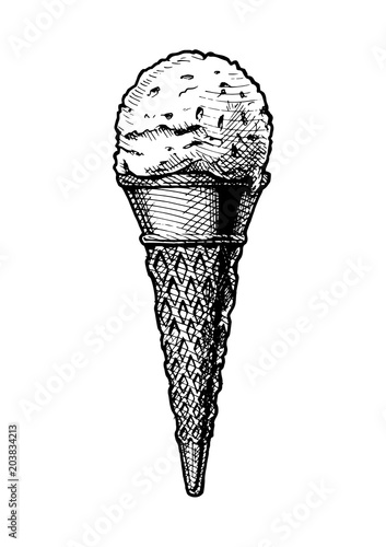 ice cream scoop in a cone