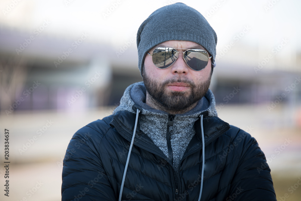 Portrait of man outdoor. Portrait of man outdoor.
