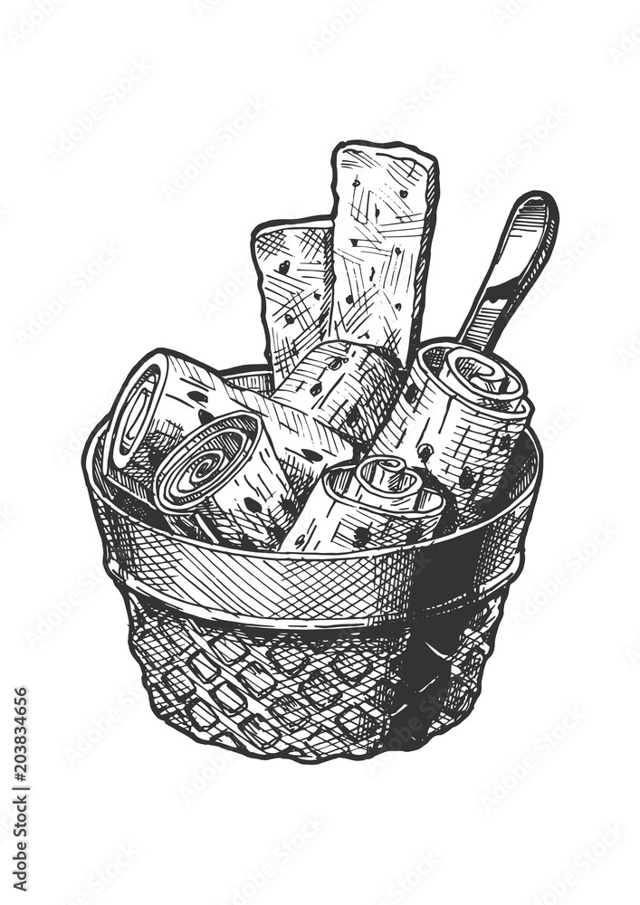 Stirfried ice cream Stock Vector Adobe Stock