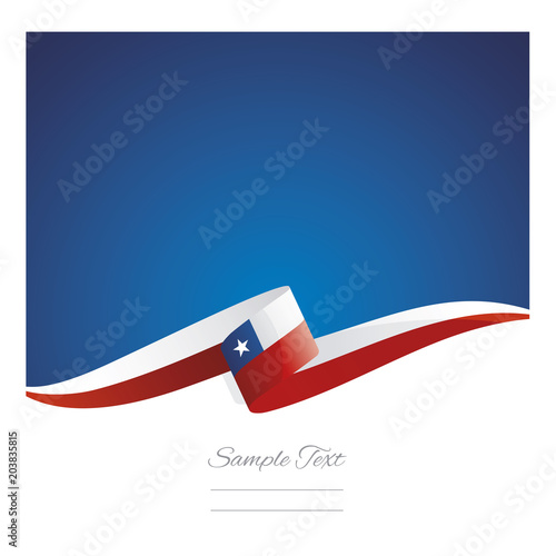 New abstract Chile flag ribbon