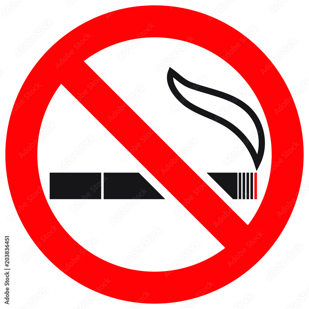 No smoking sign. Forbidden sign icon isolated on white background, vector illustration. No smoking sign. Forbidden sign icon isolated on white background, vector illustration.