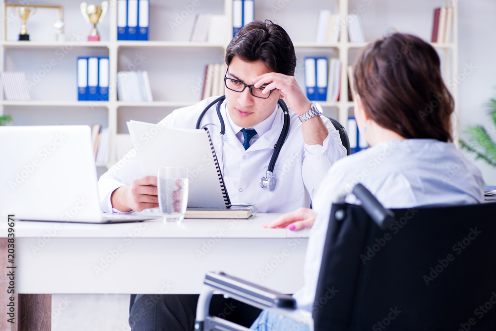 Doctor sharing discouraging lab test results to patient Doctor sharing discouraging lab test results to patient