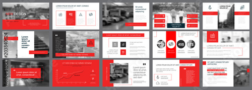 Red, white and black infographic design elements