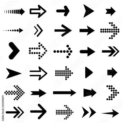 Set of arrow icons. - stock vector.
