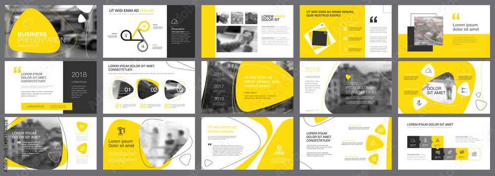 Yellow and black logistics or management concept infographic set - obrazy, fototapety, plakaty 