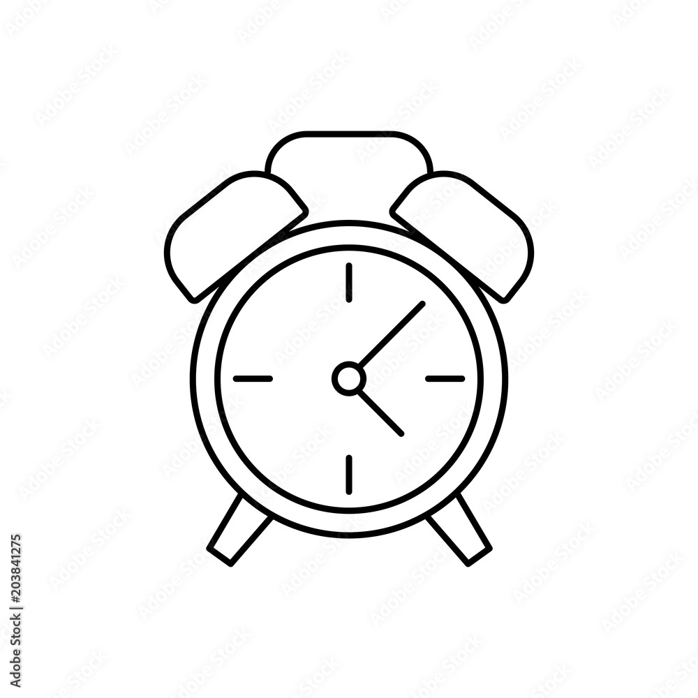 alarm clock line vector black icon alarm clock line vector black icon