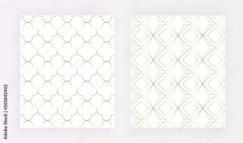 Cover design with gold lines, geometric modern patterns. Golden texture. Cover design with gold lines, geometric modern patterns. Golden texture.