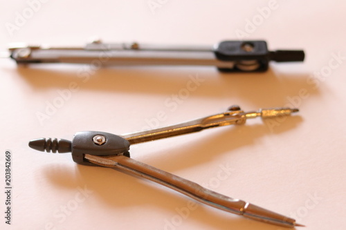 School supplies on the white background. School and education. Colorful accessories: black and white. Preparation for school. School supplies in focus. 