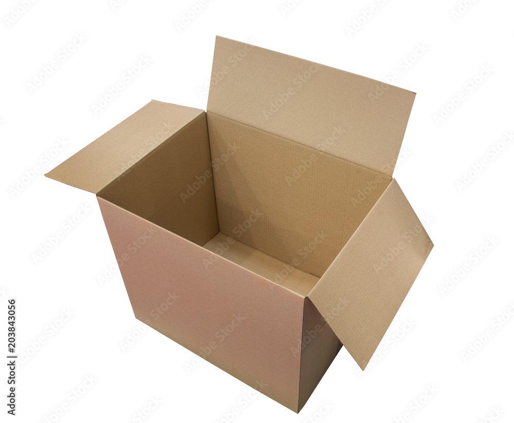 cardboard box on a white background