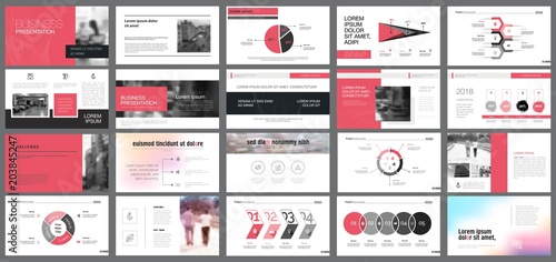 Black and pink statistics or planning concept infographics set