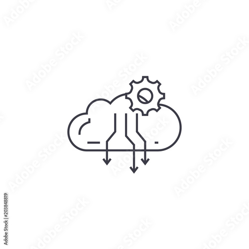 atmospheric condensation process vector line icon, sign, illustration on white background, editable strokes