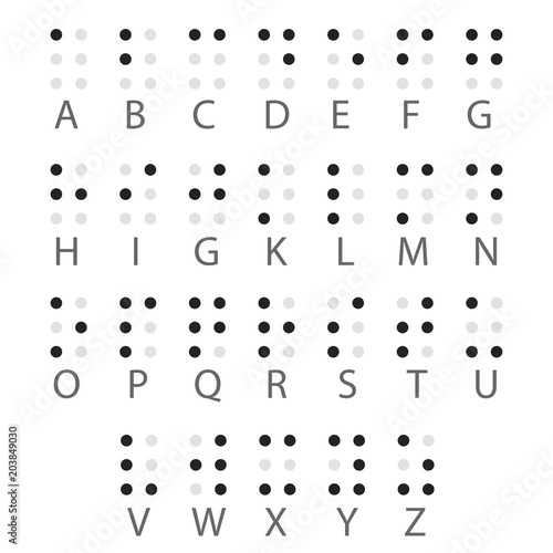English Braille alphabet letters. Vector