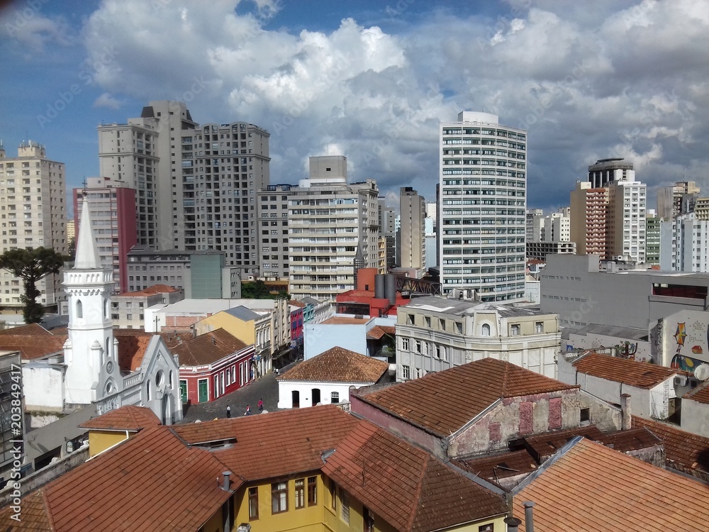 Naklejka premium Vista parcial Largo da Ordem- Curitiba Brasil