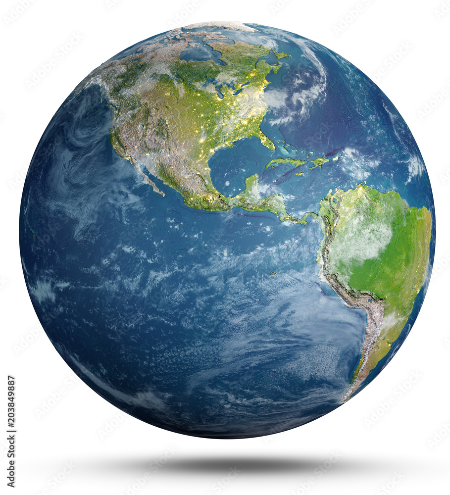 Fototapeta Geografia planety Ziemia. renderowanie 3d