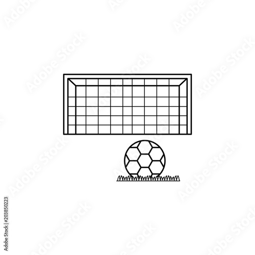 soccer gate and ball icon. Element of soccer world cup 2018 for mobile concept and web apps. Thin line soccer gate and ball icon can be used for web and mobile. Premium icon