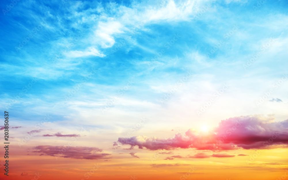 Fototapeta premium Sunrise summer sky panorama