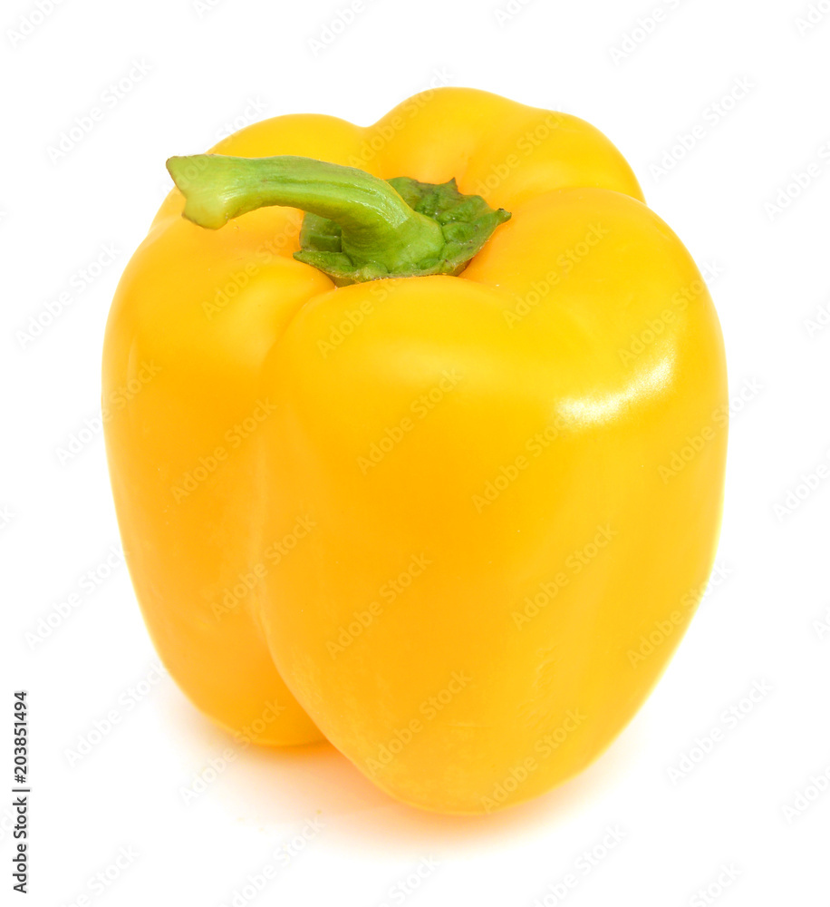 sweet yellow pepper isolated on white background