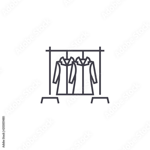 coat hanger  vector line icon, sign, illustration on white background, editable strokes