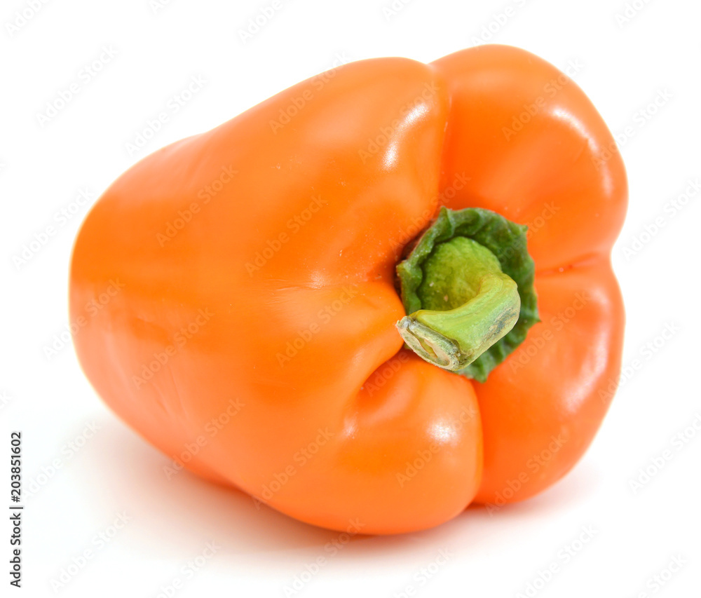 orange pepper isolated on white background orange pepper isolated on white background