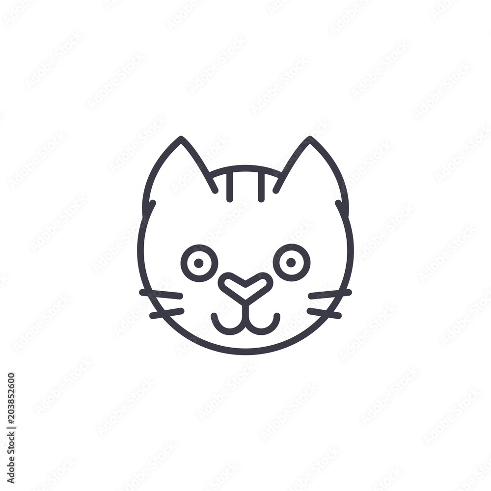 cat head icon. cat icon black on white background. cat icon simple