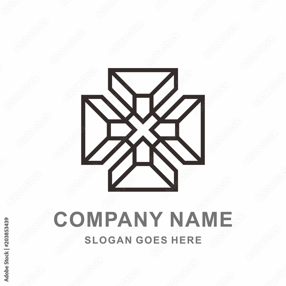 Geometric Square Cross Pattern Morocco Interior Space Motif Decoration Business Company Stock Vector Logo Design Template Geometric Square Cross Pattern Morocco Interior Space Motif Decoration Business Company Stock Vector Logo Design Template