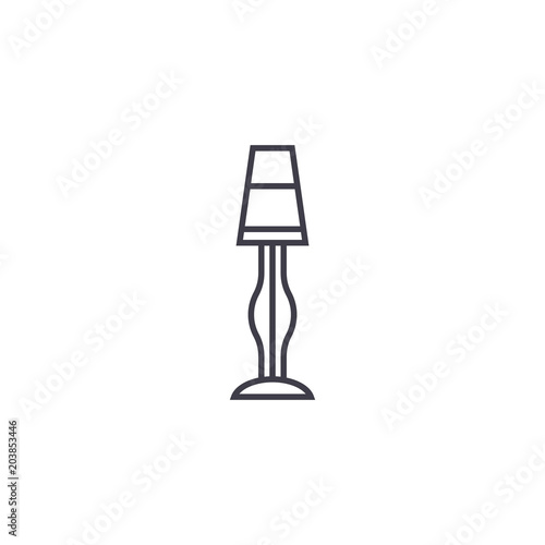 lamp stand vector line icon, sign, illustration on white background, editable strokes