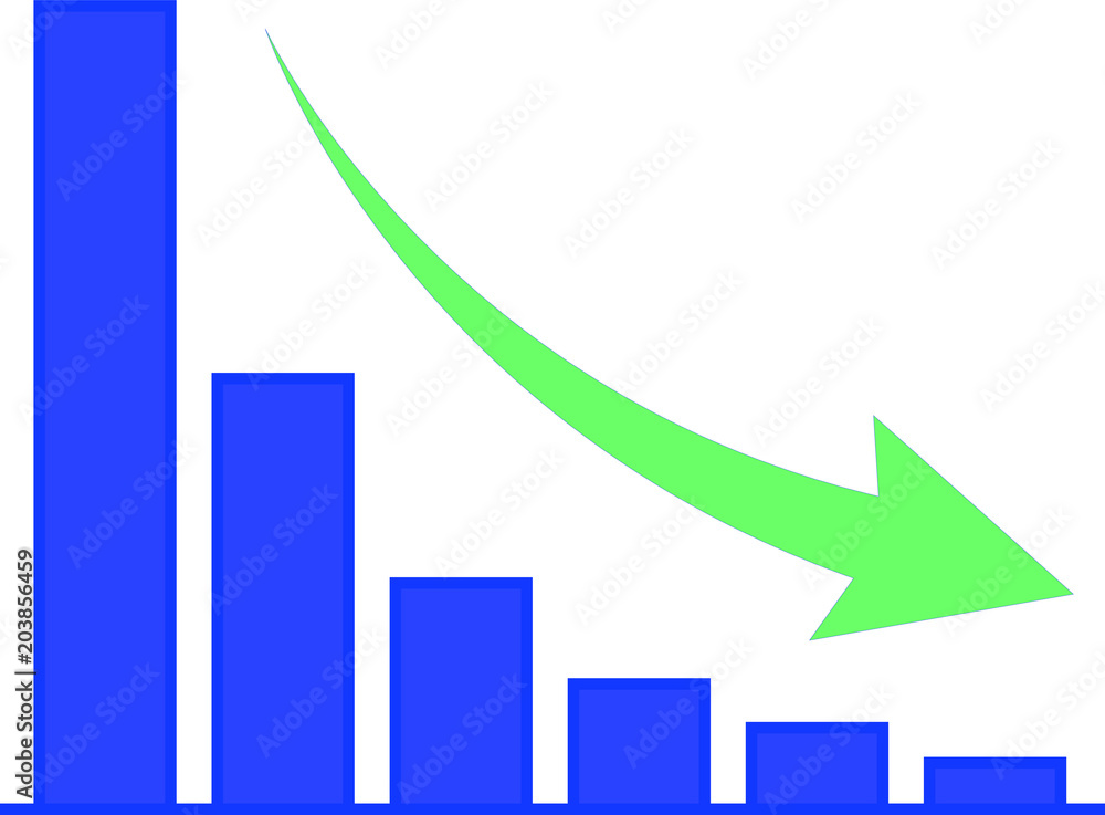 Decreasing graph and arrow Decreasing graph and arrow