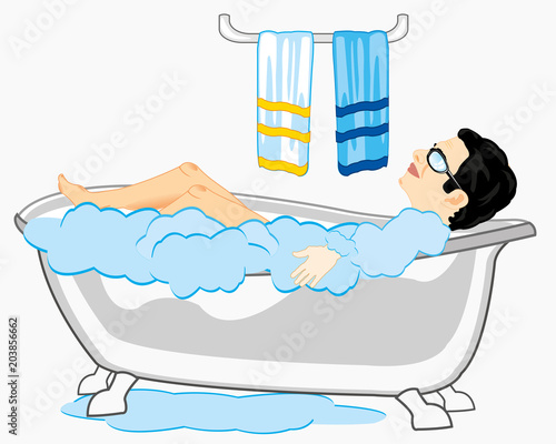Man is washed in bathroom