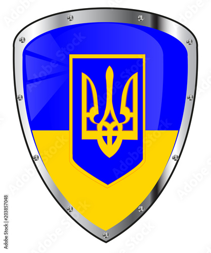 Flag and sign are Decorated on shield